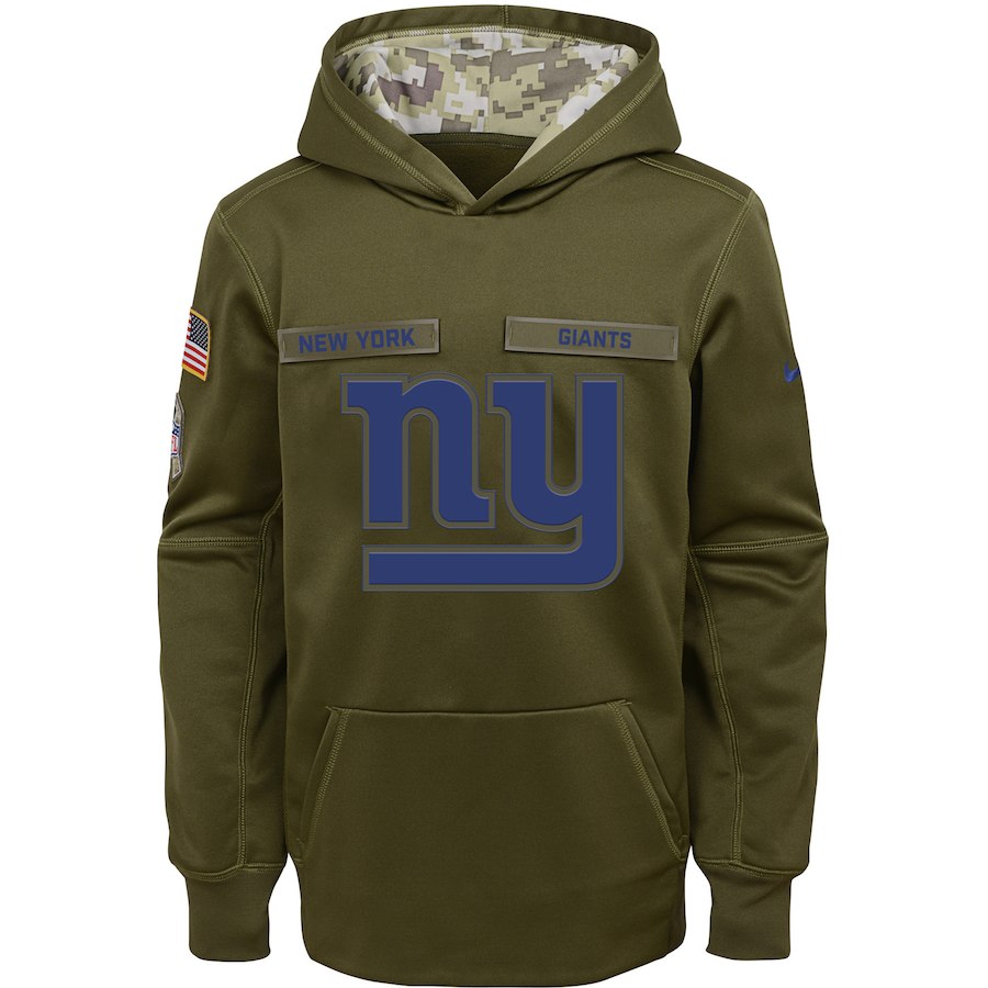 New York Giants Nike Youth Salute to Service Pullover Performance Hoodie Green->youth nfl jersey->Youth Jersey